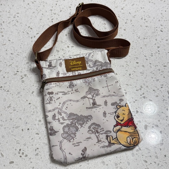 Loungefly Disney Winnie the Pooh Map 100 Aker wood crossbody Bag cream/brown - Picture 1 of 7